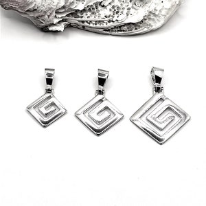 Greek key Meander Silver Pendant