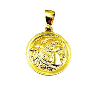 Greek Alexander the Great Coin Silver Gold Plated Pendant