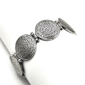 Greek Phaistos Disc Coin Silver Bracelet
