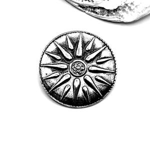 ハンドメイドシルバー925製古代ギリシャのヴェルギナの太陽ペンダントとブローチ