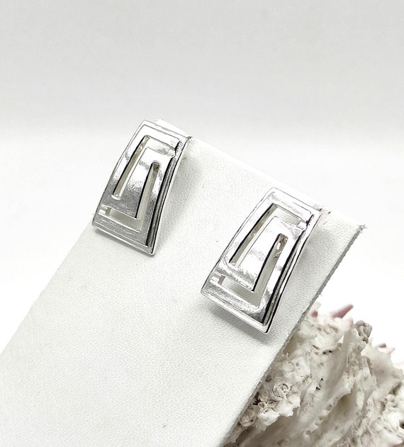 Orecchini Donna Argento 925 - Design Geometrico Moderno 20x10mm - Eleganti, Ipoallergenici, In Confezione Regalo