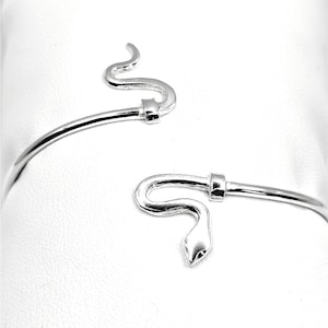 Greek Snake Silver Bangle Bracelet in Handmade