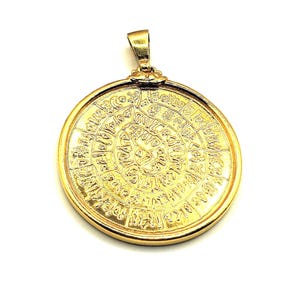Greek Phaistos Disc Silver Gold Plated Pendant