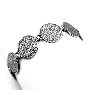 Phaistos Disc Silver Bracelet in Handmade