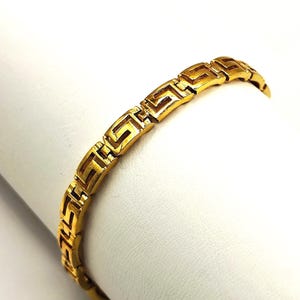 Ancient Greek Key Meander Silver Gold Plated Bracelet