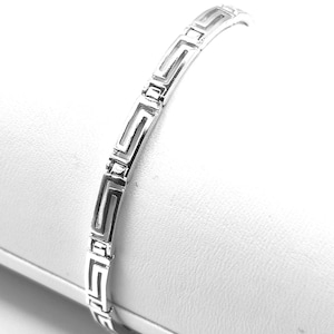 Ancient Greek Key (Meander) Silver Bracelet