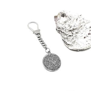 Greek Coin Silver Keychain in Handmade
