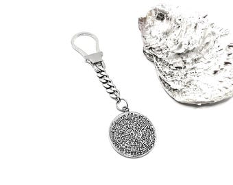 Greek Coin Silver Keychain in Handmade