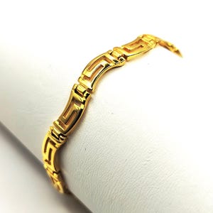 Handmade Silver 925 Gold Plated Greek Key Bracelet