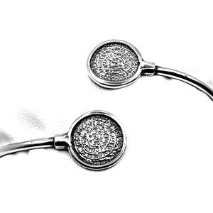 Ancient Greek Phaistos Disc Silver 925 Bangle Bracelet