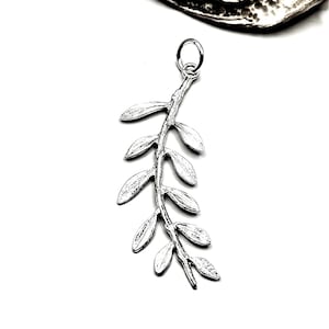 Handmade Olive Leaf Silver Pendant