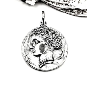 Handmade Sterling Silver 925 Goddess Artemis Pendant