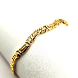 Ancient Greek Key Meander Silver Gold Plated Bracelet