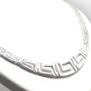 Handmade Ancient Greek Key Meander Silver 925 Link Necklace