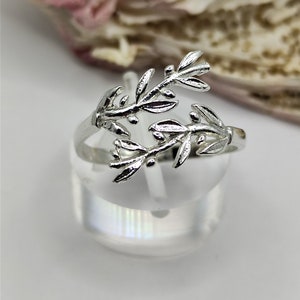 Greek Olive Leaf Silver Ring for women