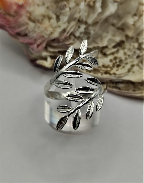 Olive Leaf Sterling Silver Ring for Women Etsy Australia