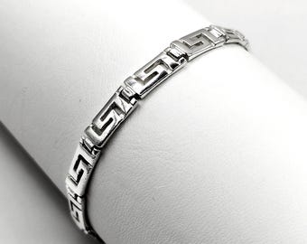 Meander griechischen Schlüssel Silber Armband