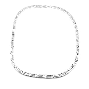 Handmade Greek Key Meander Silver Necklace