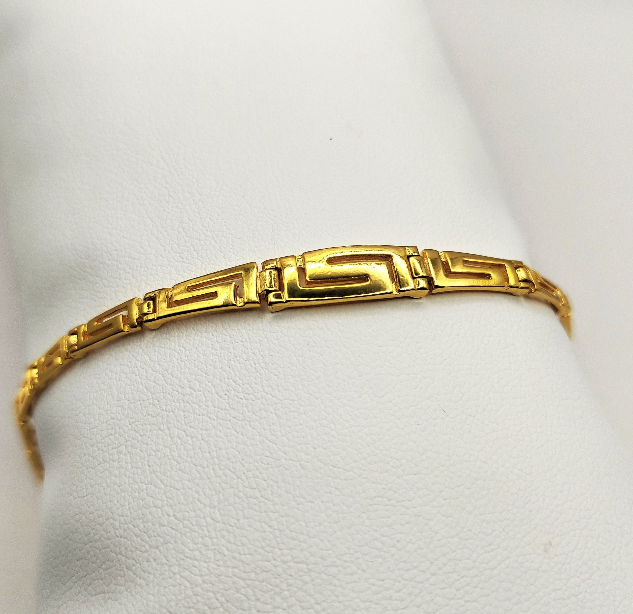 Gold greek key link on sale bracelet