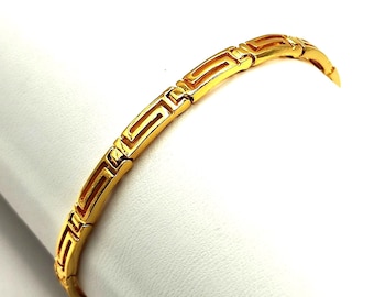 Grekisk nyckel meander silverförgyllt armband i handgjort