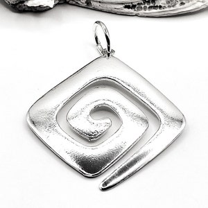Sterling Silver 925 Greek Key Meander Pendant