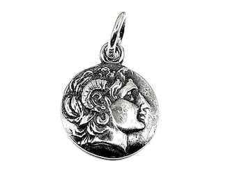 Handmade Ancient Greek Coin Alexander Silver 925 Pendant
