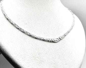 Handmade Greek Key Meander Silver 925 Necklace