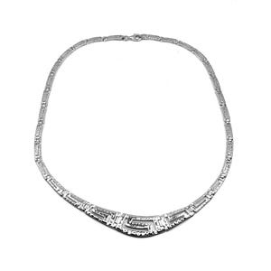 Sterling Silver 925 Greek Key Necklace For Women