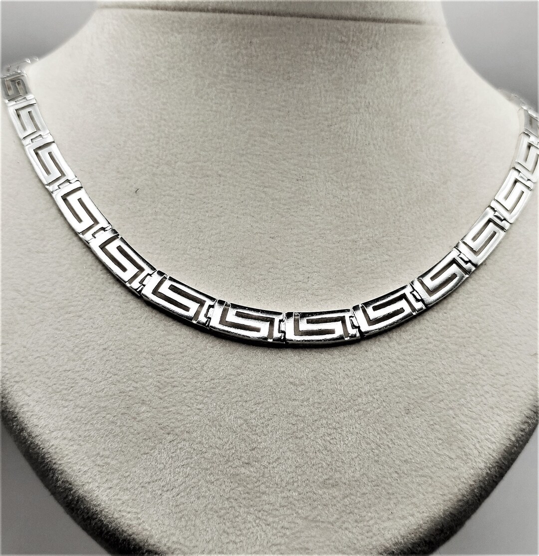 Greek Key Necklace, Greek Necklace, Sterling Silver 925 Ancient Greek –  Sirioti Jewelry