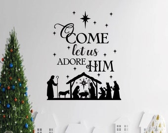 DXLING Joy to The World Wall Stickers Quotes Christmas Nativity Scene Vinyl Decal Holiday Decor LC015 Black DXLING Joy to The World Wall Stickers Quotes Christmas Nativity Scene Vinyl Decal Holiday Decor LC015 Black