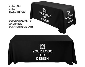 Custom Table Throw - Personalized Table Cloth with Logo, Design or Brand Name for Marketing - Promotional Custom Table Cloth