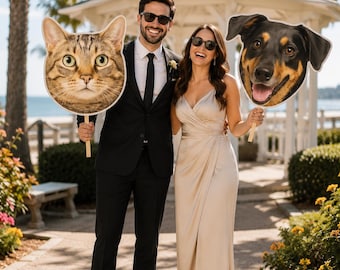 Custom Big Large Face Fans With Wooden Handle, Wedding Heads, Bachelorette Groom Face, Graduation Head, Birthday Head Fans, Head on a Stick