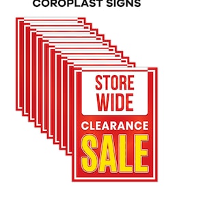 Store Wide Sale Signs , 18&quot;x24&quot; Corrugated Plastic Retail Display, UV Resistant, Indoor & Outdoor Promotional Signage, Made in USA
