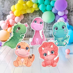 Baby Dinosaur Party Decorations, Iggy Dinosaur Cutouts, Yard Signs, Party Props, Centerpieces Backdrop for Baby Shower And Birthday Party