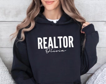 Custom Realtor Hoodie, Personalized Real Estate Hoodie, Real Estate Broker Agent Hoodie, Unisex Realtor Pullover Hoodie, Gift for Realtor