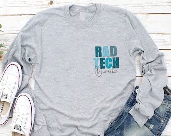 Personalized RAD Tech T-Shirt, Custom RAD Tech Unisex Long Sleeve Shirt, Graduation Gift, Nurse Appreciation, Radiologic Technologist Shirt