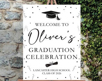 Graduation Welcome Sign 2026 Foam Board, Personalized Graduation Party Sign, Class of 2026 Welcome Poster, Senior Celebration Decor