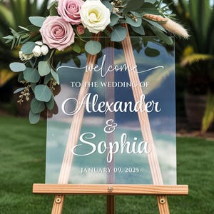 Modern Wedding Welcome Sign, Acrylic Wedding Decor Sign, Welcome to Our Wedding Acrylic Sign, Wedding Gifts, Elegant Ceremony Display