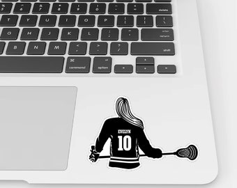 Custom Lacrosse Stickers - Personalized Lacrosse Vinyl Sticker, Lacrosse Team Stickers, Lacrosse Girl Number Stickers, Lacrosse Gift Sticker