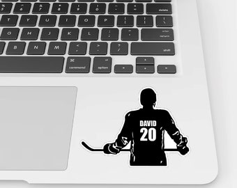 Custom Hockey Stickers - Personalized Hockey Vinyl Stickers, Hockey Team Stickers, Hockey Boy Number Stickers, Hockey Gift Stickers