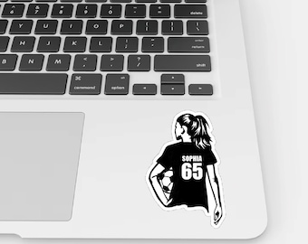 Custom Soccer Stickers - Personalized Soccer Vinyl Stickers, Soccer Team Stickers, Soccer Girl Number Stickers, Soccer Gift Stickers