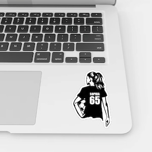 Custom Soccer Stickers - Personalized Soccer Vinyl Stickers, Soccer Team Stickers, Soccer Girl Number Stickers, Soccer Gift Stickers