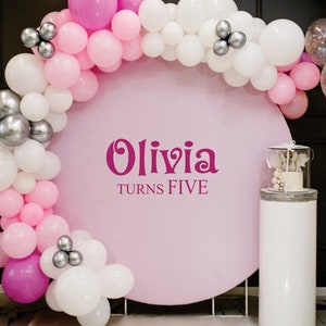 Personalized Happy Birthday Name Wall Decal, Happy Birthday Party Backdrop Custom Name Sticker, Vinyl Decal Happy Birthday for Balloon Arch