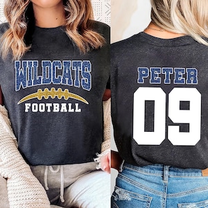 Custom Football Mascot Shirt, Personalized Team Spirit Tee, Football Mom Shirt, Customized Game Day Shirt, Unisex Shirt, Front Back