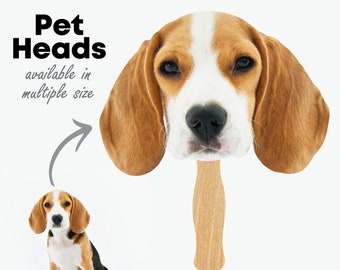 Custom Pet Face Fans with Wooden Handle - Unique and Personalized Gift for Animal Lovers, Featuring Your Favorite Cats, Dogs, Horses & More