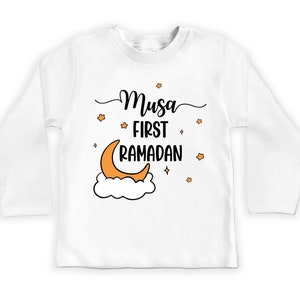 Custom My First Ramadan Baby Shirt, Personalized Ramadan Baby Bodysuit, 1st Ramadan Toddler Sweatshirt, Islamic Eid Gift, Muslim Baby Outfit