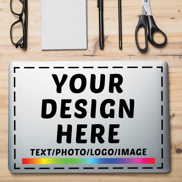 Custom Laptop Skin With Your Text, Color, Photo, Logo, Image, Laptop Skin Decal Sticker, Custom Size, Vinyl Decal Sticker