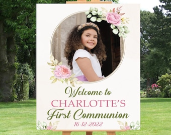 Custom First Communion Foam Board Poster Sign, My Communion Custom Printing Foamcore Sign, Welcome Sign, Announcement Sign, Personalized