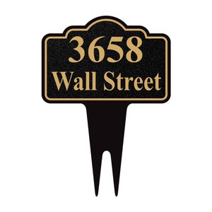 Personalized Address Plaque Yard Sign 10” x 14” - Rust-free Aluminum Address Sign, House Number Sign Plate for Lawn with Integrated Stake