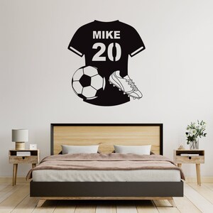 Personalized Soccer Name Wall Decal - Custom Name Football Sports Wall Sticker - Vinyl Decal Personalized Name